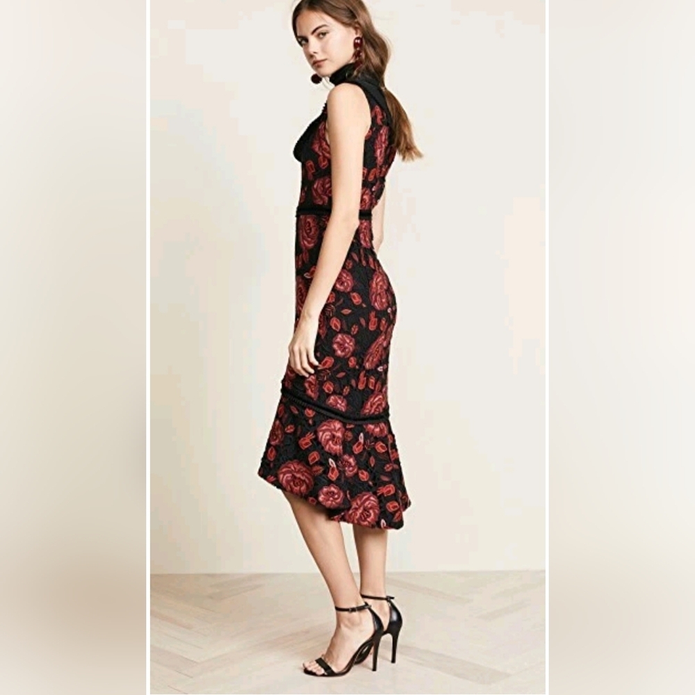 The Alice + Olivia Evelina Lace Rose Mermaid Dress Size 6 - Picture 6 of 16